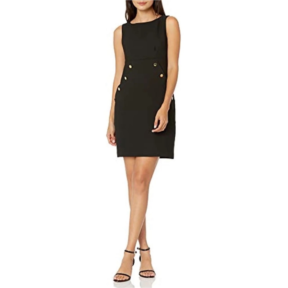 Trina Turk Women's Heart Felt Lined Black
Dress with Gold Buttons size 2 NWOT